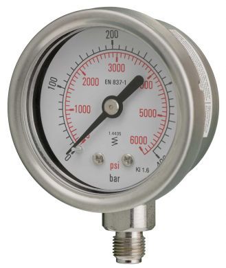 50mm - All Stainless - Dry Fillable - Bottom Connection - Accuracy 1.6% - Removable Bezel