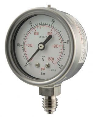 63mm - All Stainless - Dry Fillable - Bottom Connection - Accuracy 1.6% - Removable Bezel