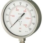 B662A363M_FRONT 160mm - All Stainless Steel Pressure Gauge - Dry Fillable
