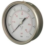 B662J344L_FRONT 160mm - All Stainless Steel Pressure Gauge - Dry Fillable