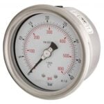 FB462J356L_FRONT 100mm - All Stainless Steel Pressure Gauge - Dry Fillable