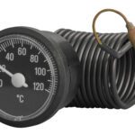 91312010 Front 37mm - Round Plastic Case Capillary Thermometer - Clip-In Panel Mounting