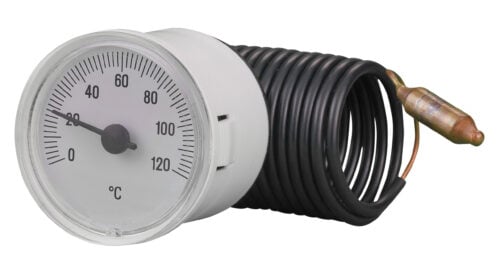 91312020 Front 40mm - Round Combined Pressure & Temperature Indicator - Plastic Case
