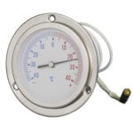 91312329f Front 100mm - Capillary Thermometer - Panel Mounting with Front Flange - Accuracy ±3%