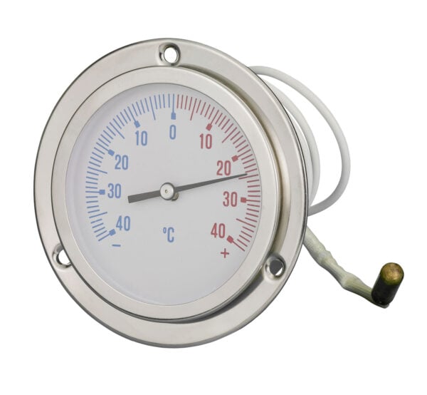 91312329f Front 100mm - Capillary Thermometer - Panel Mounting with Front Flange - Accuracy ±3%