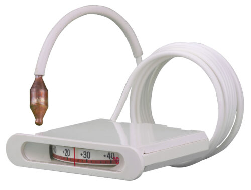 91322030 Front 62x11mm Rectangular Plastic Case Capillary Thermometer - Clip-In Panel Mounting