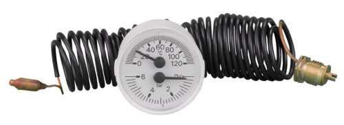 91392108 Front 42mm - Round Combined Pressure & Temperature Indicator - Plastic Case