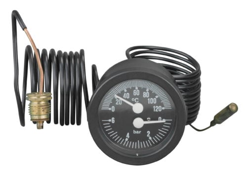 91392122 Front 52mm - Round Combined Pressure & Temperature Indicator - Plastic Case