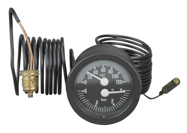 91392122 Front 52mm - Round Combined Pressure & Temperature Indicator - Plastic Case