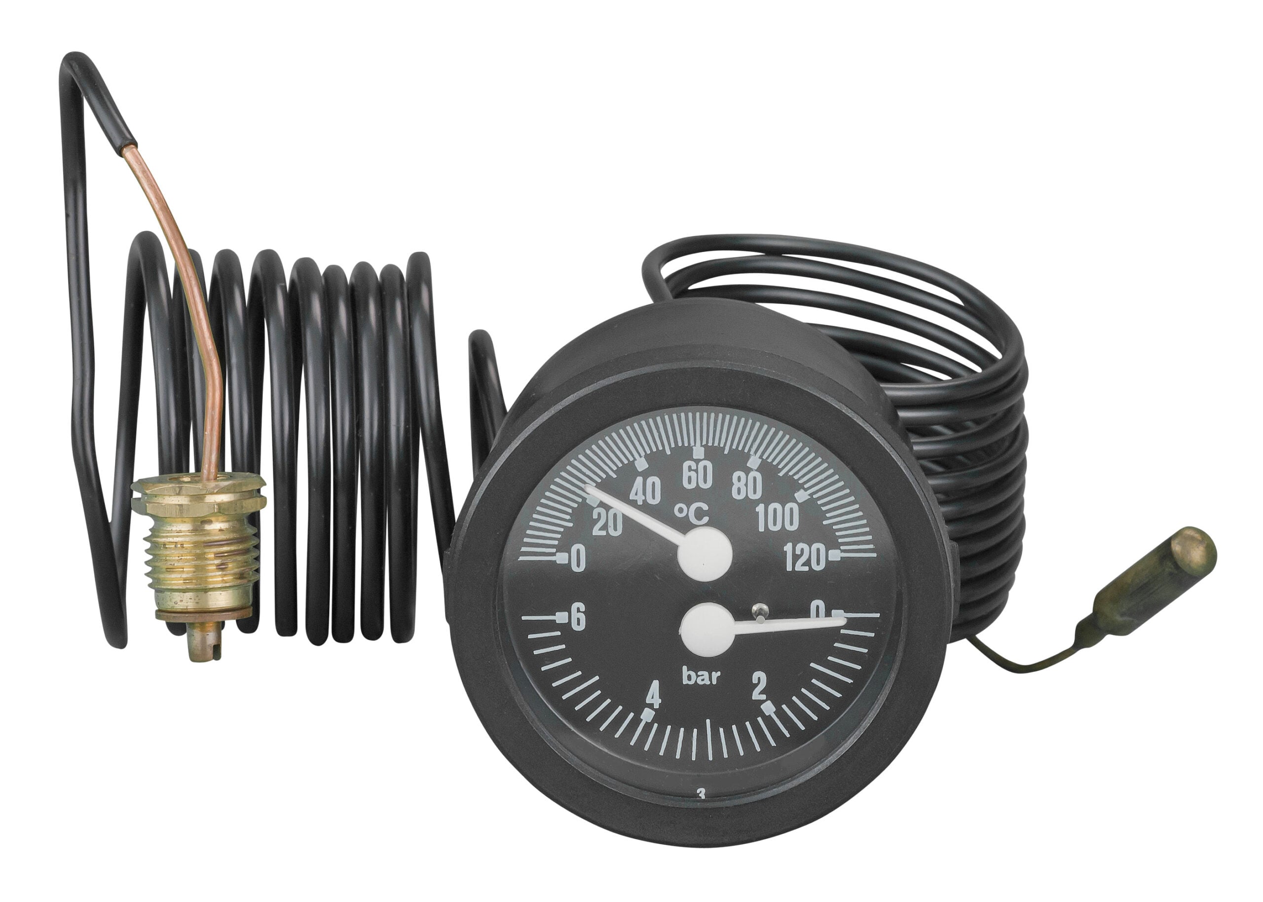 91392122 Front 52mm - Round Combined Pressure & Temperature Indicator - Plastic Case