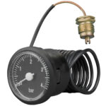 91400114 Front 37mm - Round Plastic Case Capillary Thermometer - Clip-In Panel Mounting