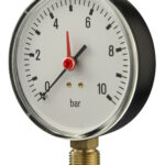 91413412 Front 100mm - Water System Pressure Gauge - Bottom Connection - Accuracy ±2.5%