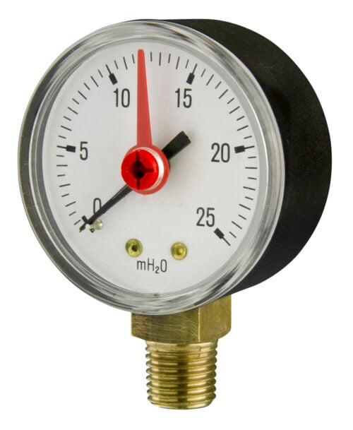 91453112 Front 50mm - Water System Pressure Gauge - Bottom Connection - Accuracy ±2.5%