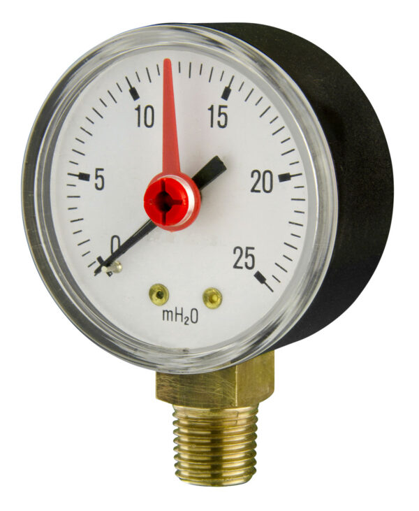 91453112 Front 50mm - Water System Pressure Gauge - Bottom Connection - Accuracy ±2.5%