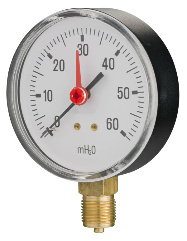 91484331 Front 80mm - Water System Pressure Gauge - Bottom Connection - Accuracy ±2.5%