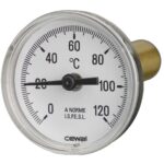 91624050 Front 40mm - Bimetal Stem Thermometer - Back Stem - Accuracy Class 2
