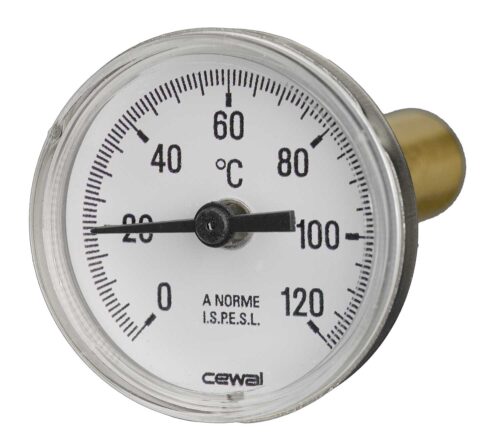 40mm - Bimetal Stem Thermometer - Back Stem - Accuracy Class 2