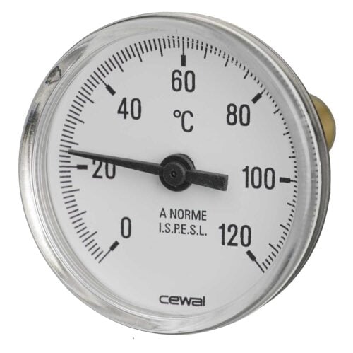 50mm - Bimetal Stem Thermometer - Back Stem - Accuracy Class 2