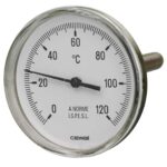 91629100 Front 100mm - Bimetal Stem Thermometer - Back Stem - Accuracy Class 2