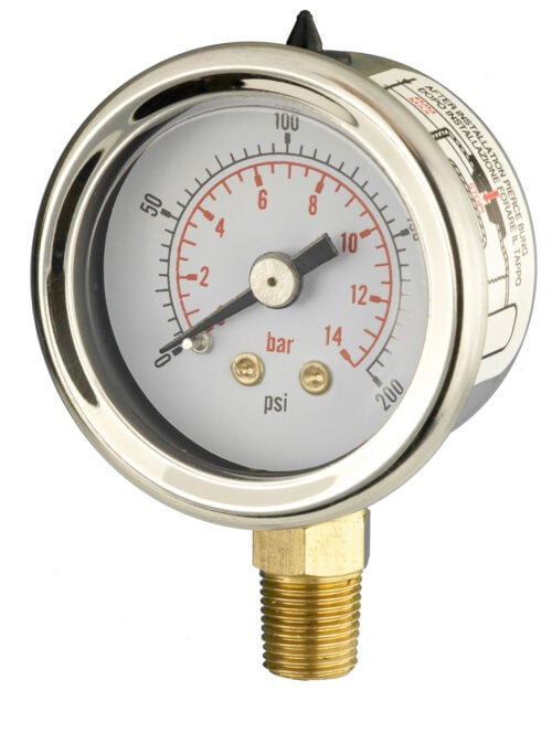 B012a150a Front 40mm - Industrial Pressure Gauge - Dry Fillable