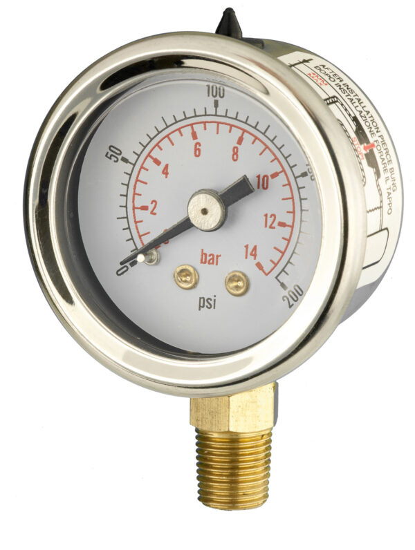 B012a150a Front 40mm - Industrial Pressure Gauge - Dry Fillable