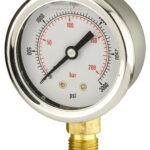 B122a169k Front 50mm - Glycerine Filled Pressure Gauge - Bottom Connection - Accuracy ±2.5%