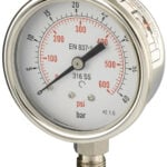 B262a256k Front 63mm - All Stainless Steel Pressure Gauge - Dry Fillable