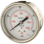 B262e268k Front 63mm - All Stainless Steel Pressure Gauge - Dry Fillable