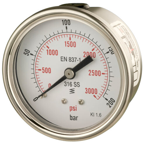 B262e268k Front 63mm - All Stainless Steel Pressure Gauge - Dry Fillable