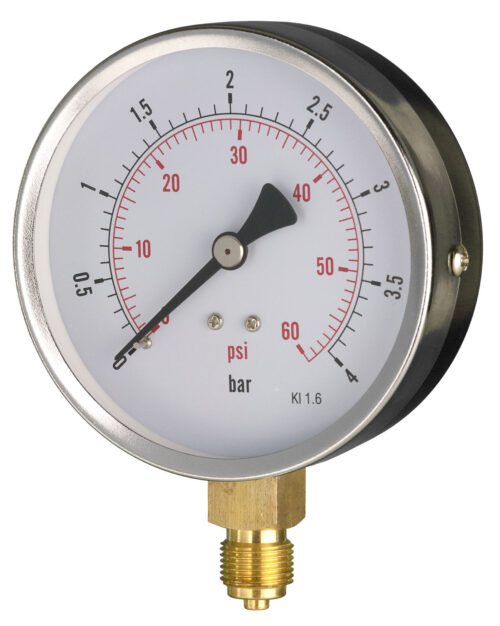 B401a244lt Front 100mm — General Purpose Pressure Gauge — Dry