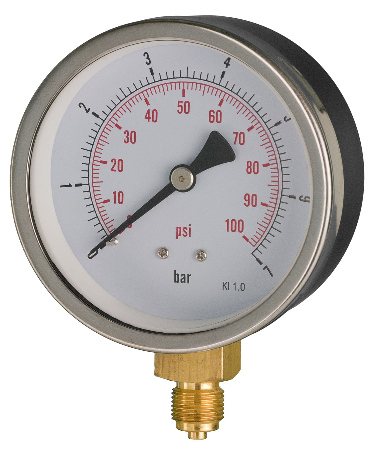 B401a346l Front 100mm — General Purpose Pressure Gauge — Dry