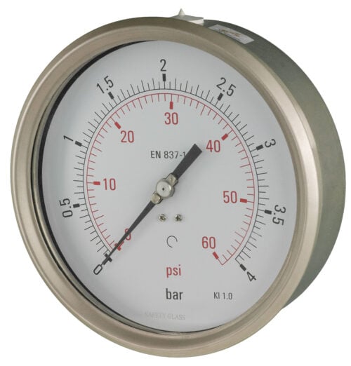 B612j344l Front 160mm - Industrial Pressure Gauge - Dry Fillable