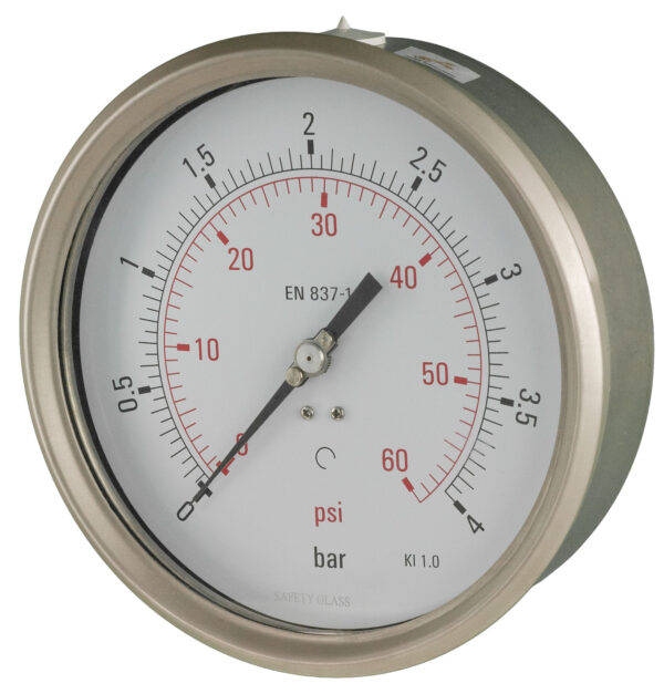 B612j344l Front 160mm - Industrial Pressure Gauge - Dry Fillable