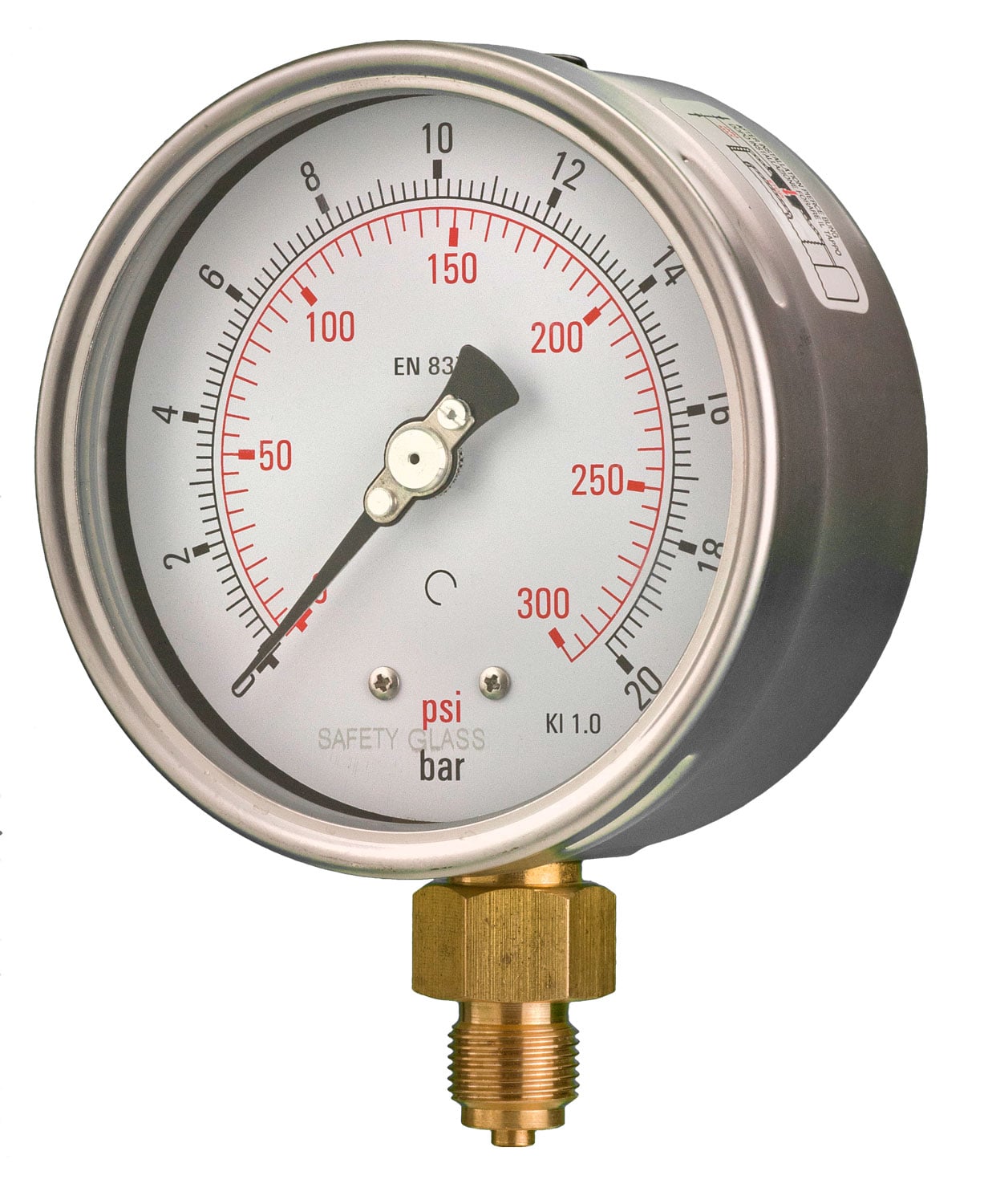 Fb412a352l Front 100mm - Industrial Pressure Gauge - Dry Fillable