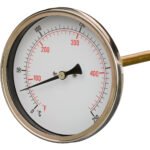 T601f251c Front 160mm — HVAC Bimetal Thermometer — Back Stem — Accuracy Class 2
